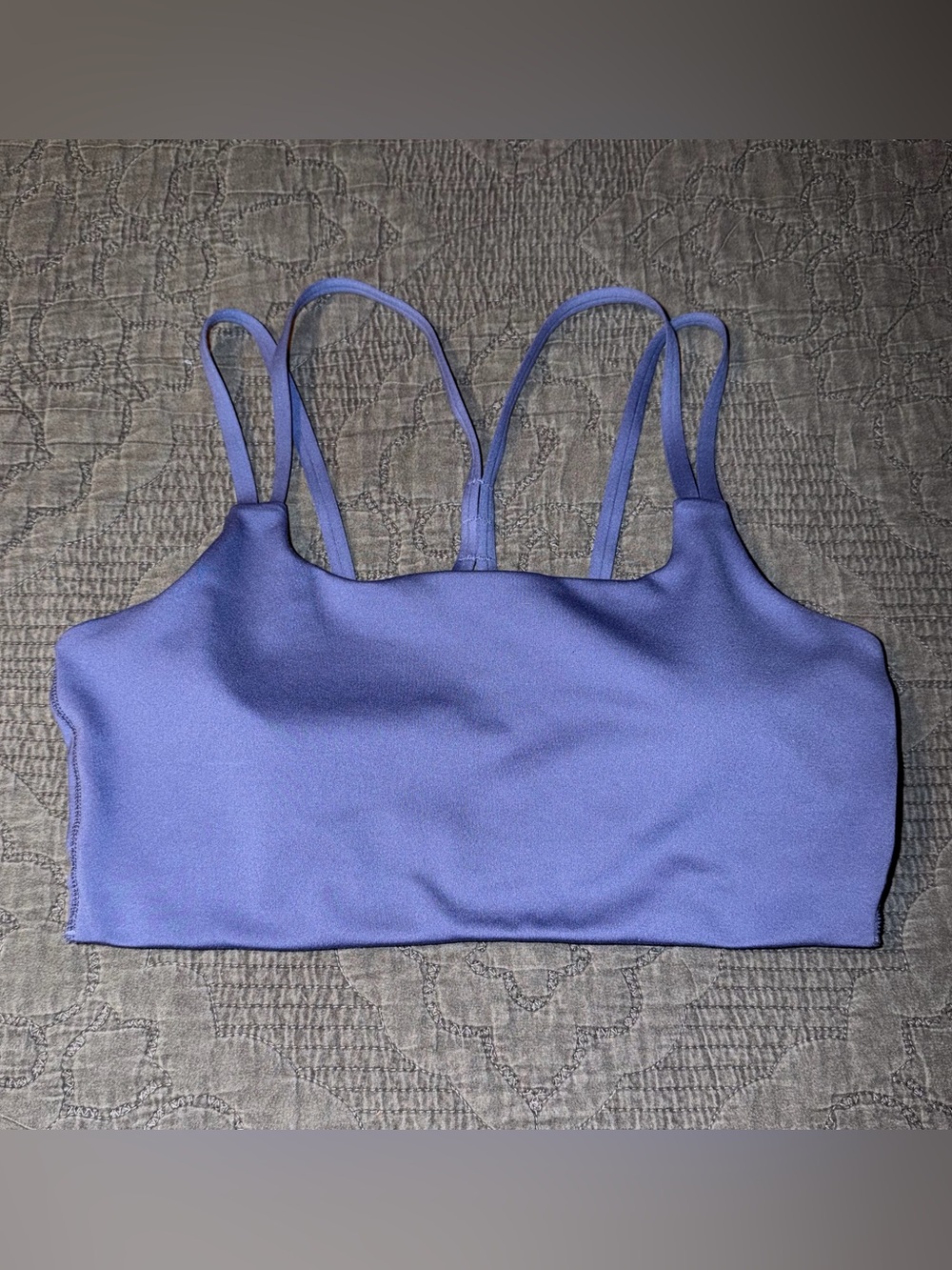 The North Face Women’s Dune Sky Strappy Bra-Purple/Blue Size-L